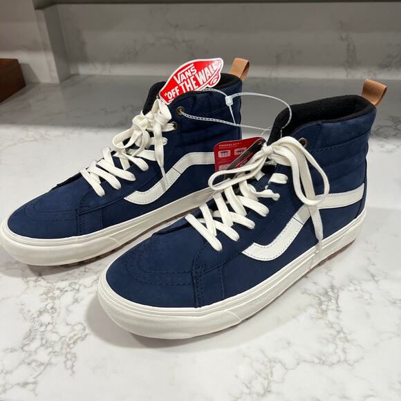New VANS SK8 Hi Mte-1 High Top Platform Sneaker Navy Suede Lace Up Men's size 10 - Picture 3 of 6